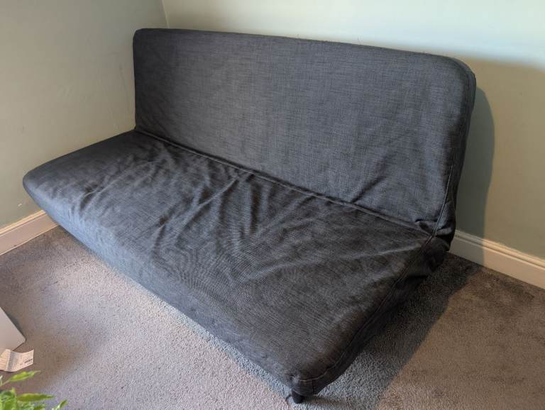 Grey Fabric Ikea Sofa Bed / Futon – Good Condition