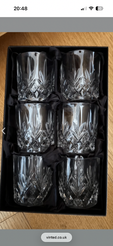 Thomas Webb Crystal Tumblers - Set of 6, As Good As New