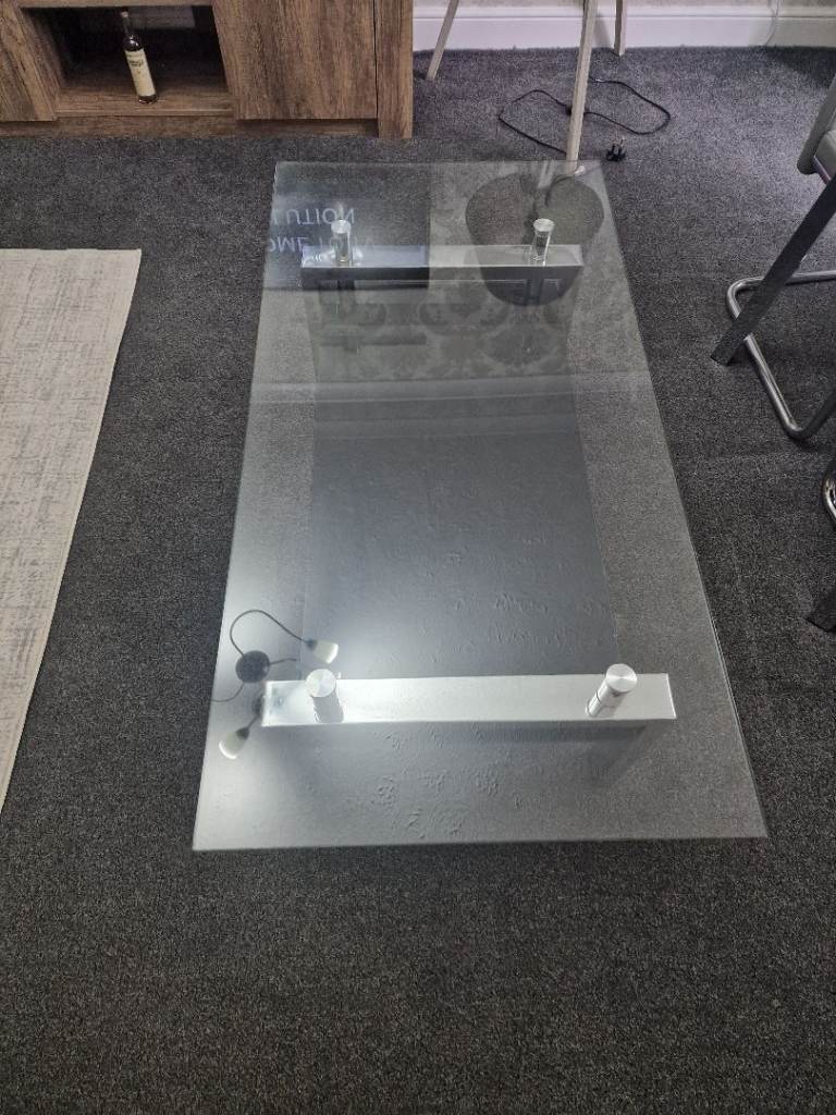 Glass/chrome coffee table