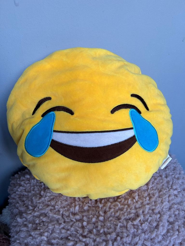Laughing emoji cushion 