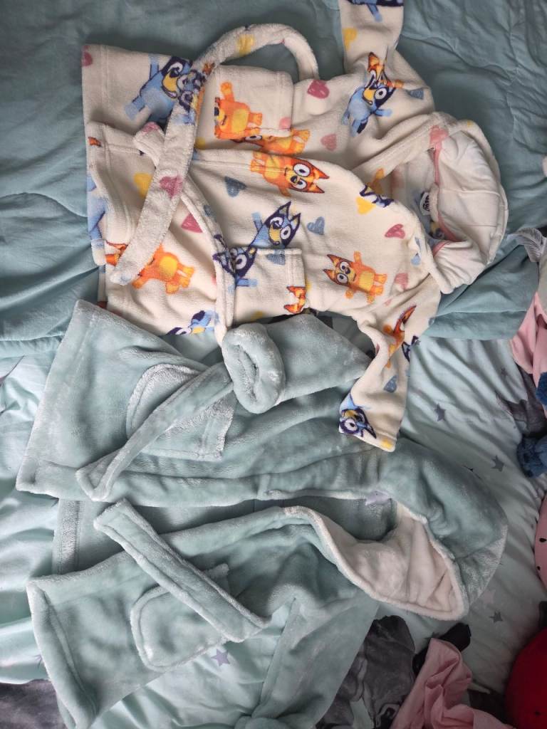 2 x aged 2-3 years dressing gowns for sale 
