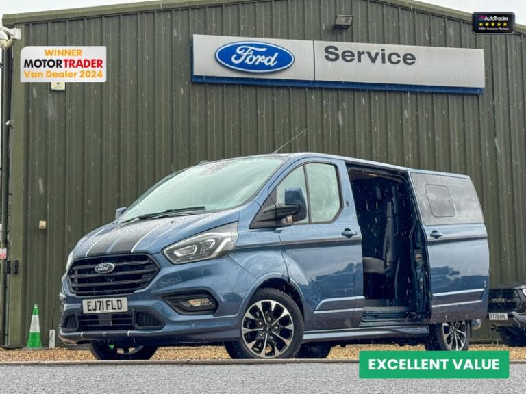 2021 Ford Transit Custom 2.0 EcoBlue 185ps Low Roof D/Cab Sport Van Auto PANEL VAN DIESEL Automatic