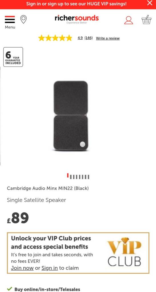 Cambridge Audio Minx Min 22 - Single Piece