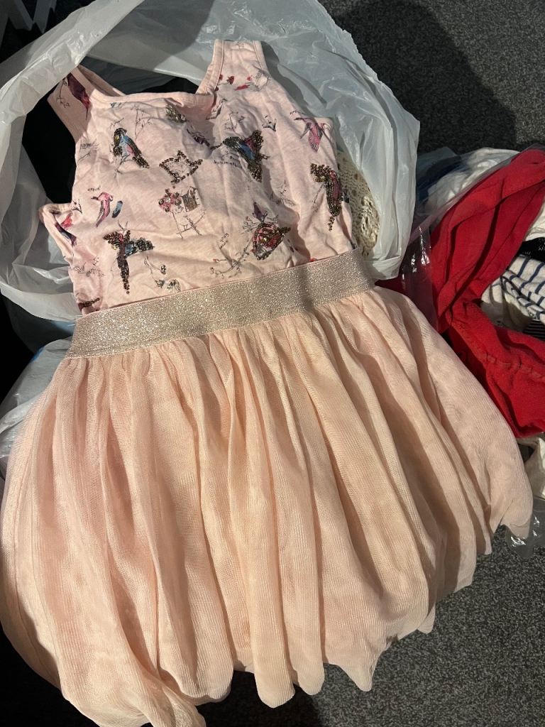 Girls clothes bundle age 10-12 mix dresses, tops, shorts, trousers plus tights 