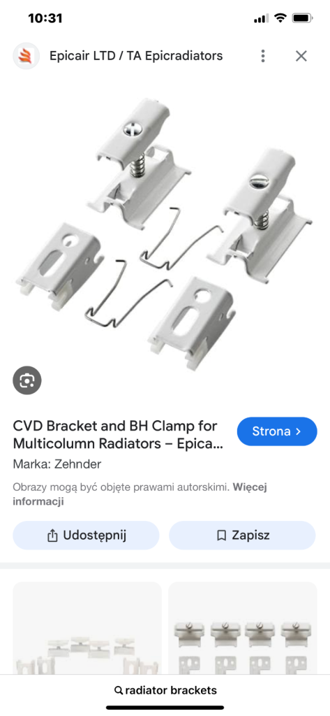 Bracket and BH Clamp for Multicolumn Radiators