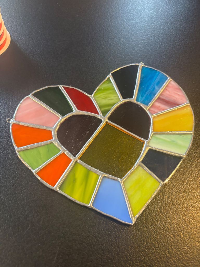  Ideal for Valentine’s Day. Hand made stainglass heart.