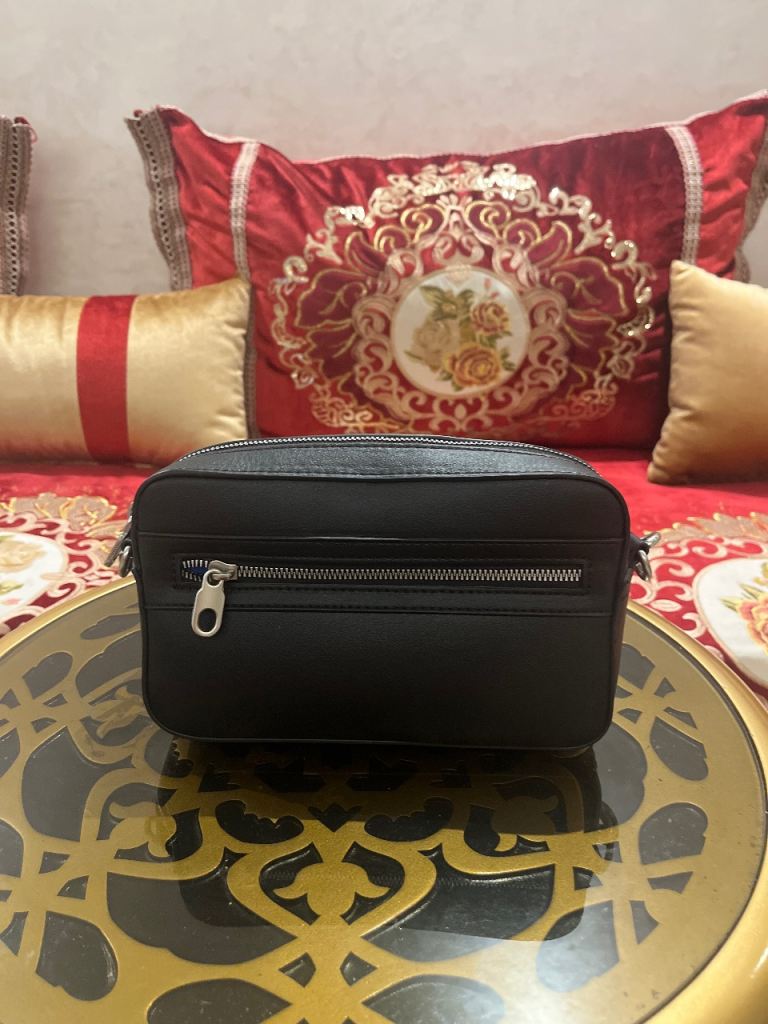 P&B Black Leather Crossbody Bag