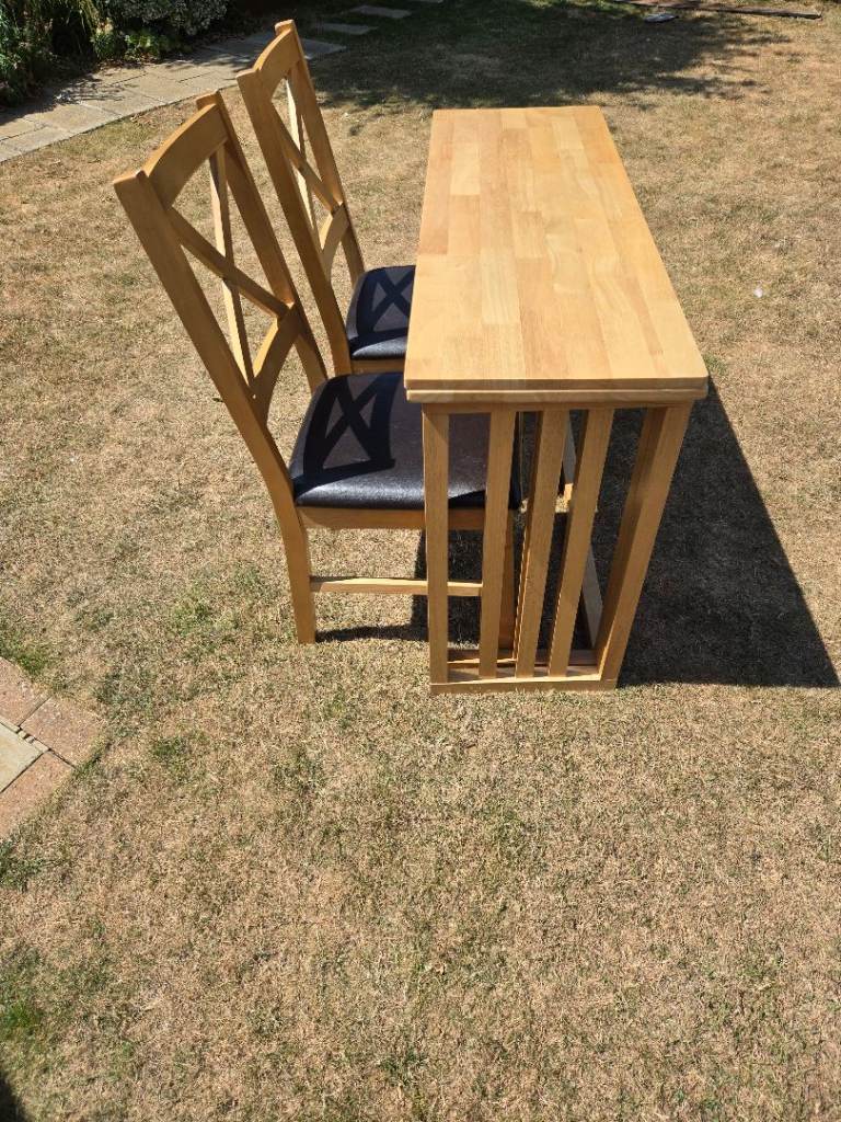 Wooden Dining Table with Two Matching Chairs – Good Condition