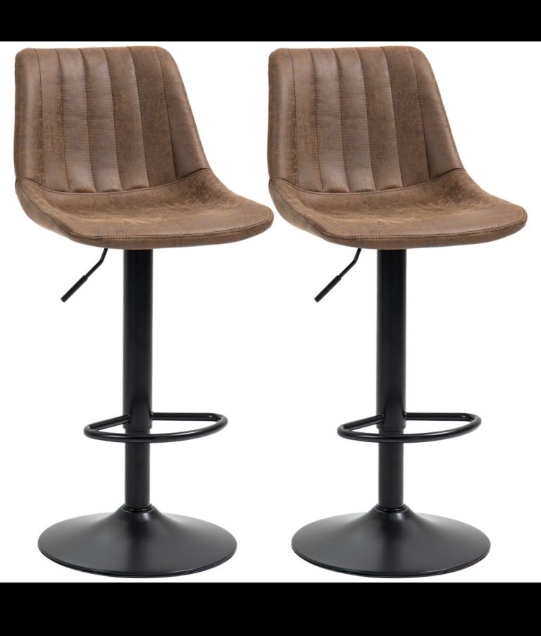 Set of 2 Zion Height
Adjustable Bar Stool
Brown Microsuede
