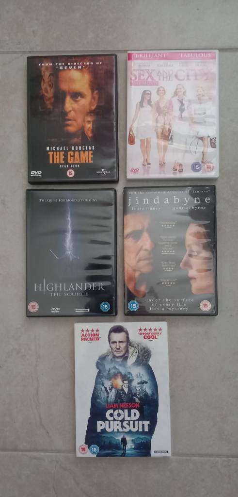 5 Certificate 15 Dvds.  30p each 