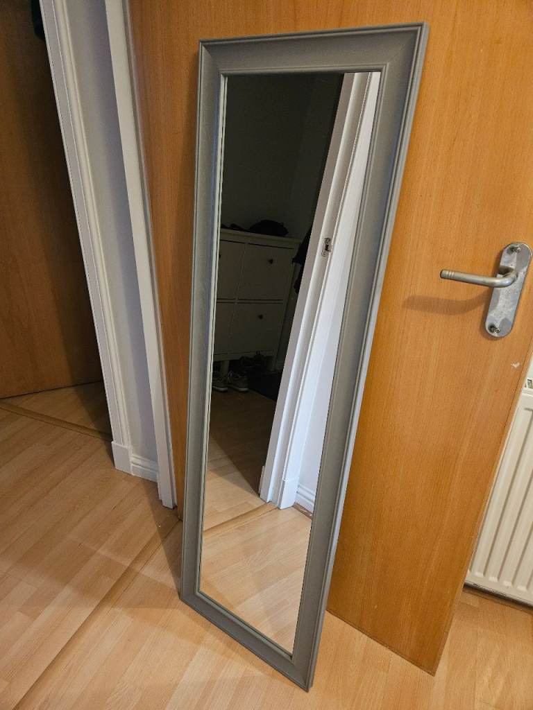 Grey framed mirror – good condition
