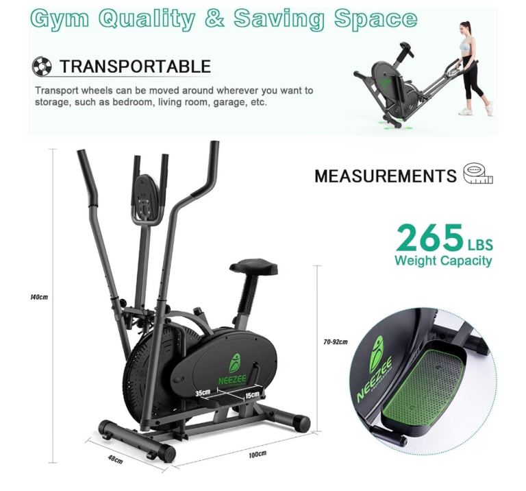 Brand new in box never opened Neeztee Elliptical Cross Trainer Exercise Bike – New, Gym Quality