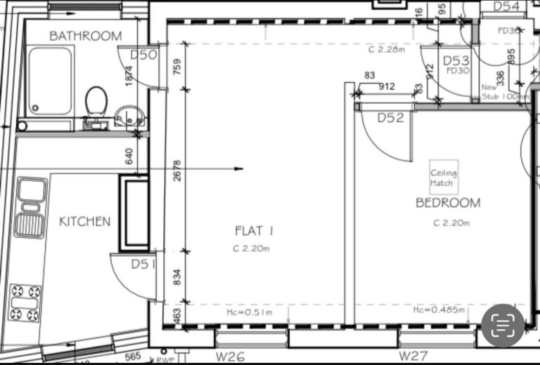 One Bedroom Flat (300m from Oracle Shopping Centre)
