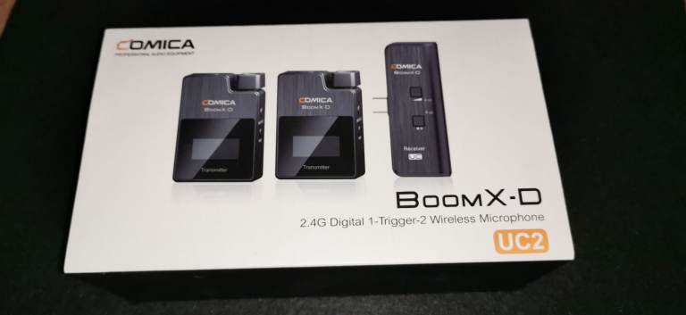 COMICA Lavalier Microphone Wireless, BoomX-D UC2 2.4G Lapel Microphone Wireless Transmitter Receiver