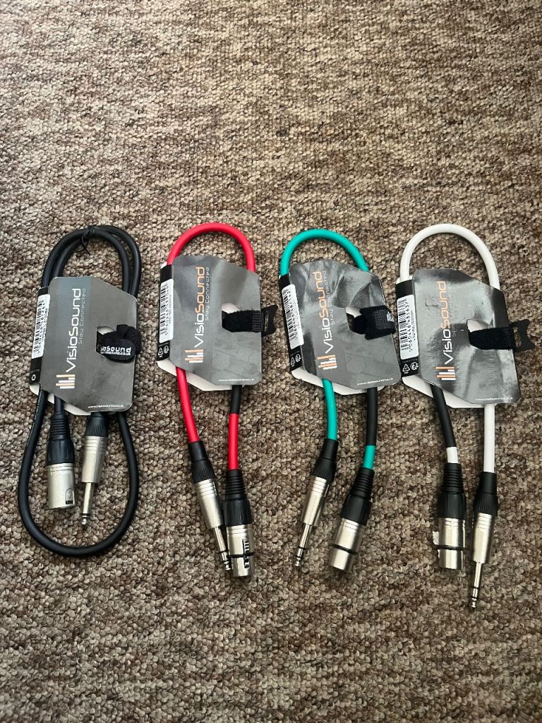 Male/female XLR to 6.35mm Stereo TRS Jack Lead new/unused