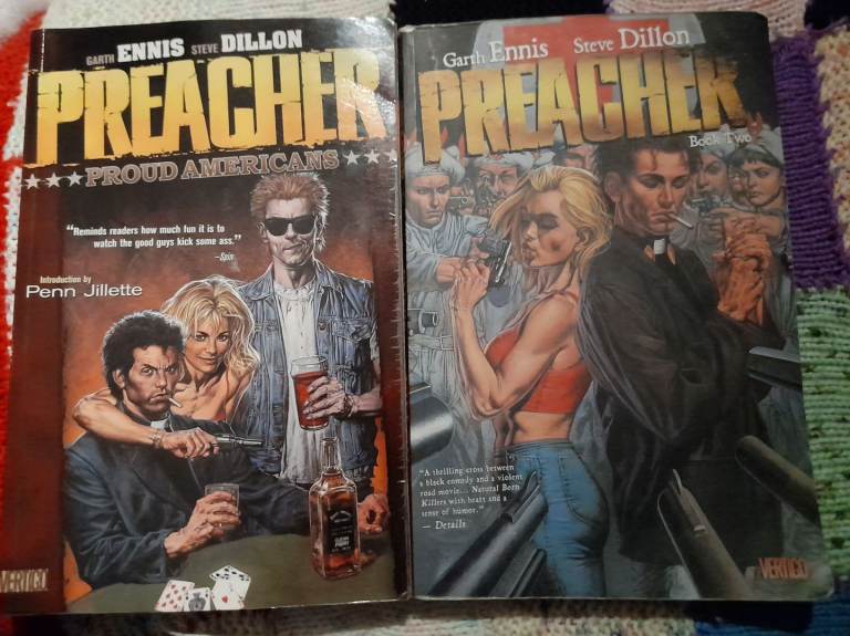 Preacher Book 1 And 2 Graphic Novel by Ennis/Dillon Paperback, Vertigo Comics