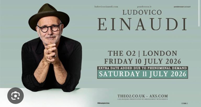 2x Ludovico Einaudi Tickets - The o2 11th July