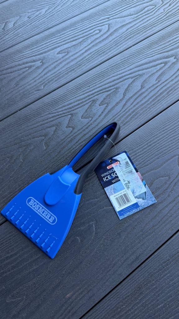 Bosmere Winter Care Windscreen Ice Scraper with Soft Grip, Multi-Coloured, W120