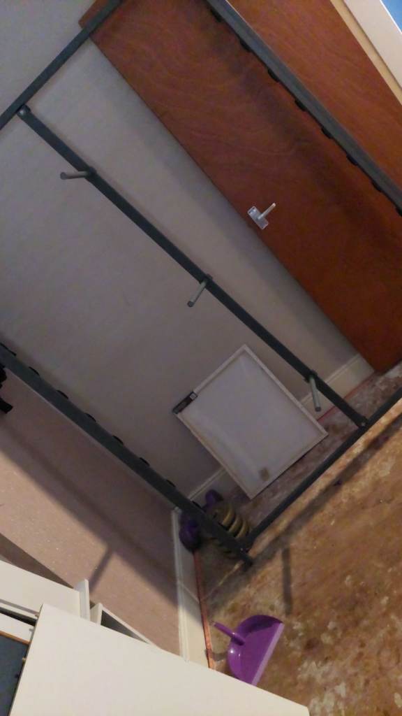 Metal Bed Frame with Wooden Slats – Good Condition