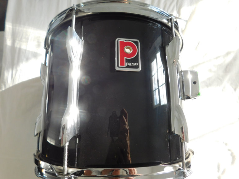 PREMIER PROJECTOR SERIES 13 X 11 TOM TOM DRUM - BLACK WRAP - PLINTHED BADGES - 1990s - VINTAGE