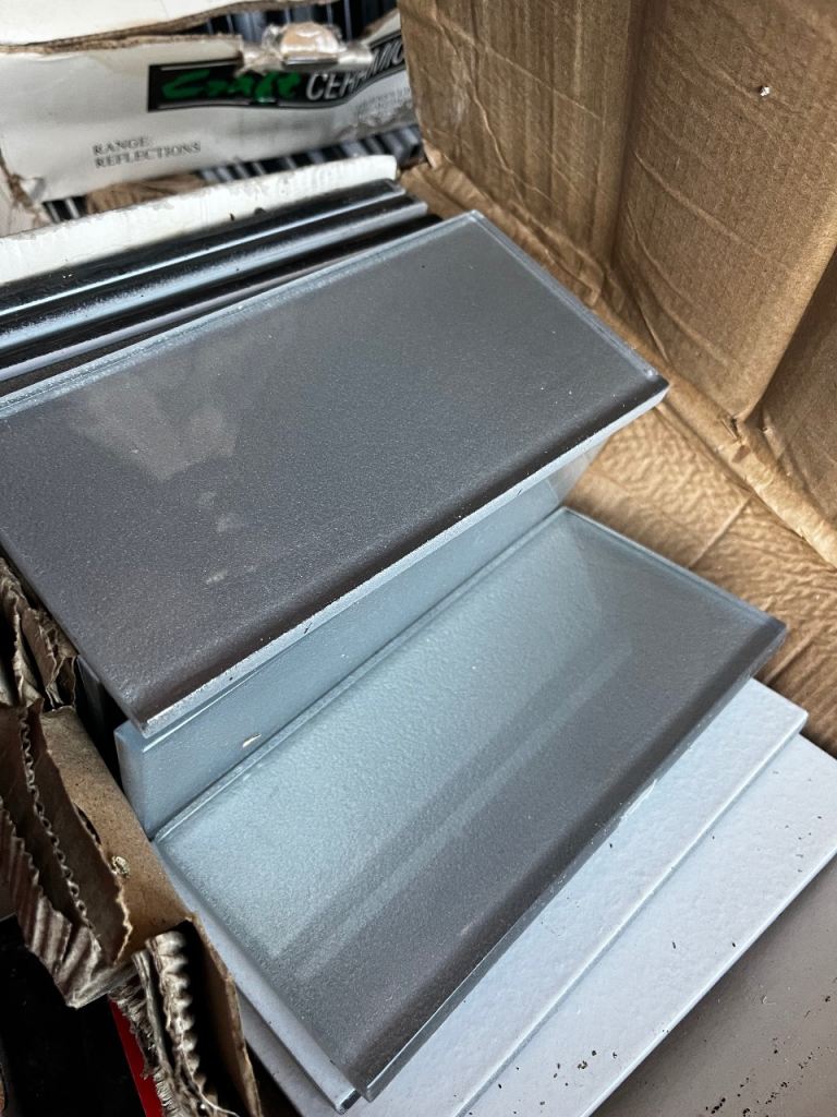 Reflections brick tiles Pewter by Craft ceramics. Approx 120 tiles 
