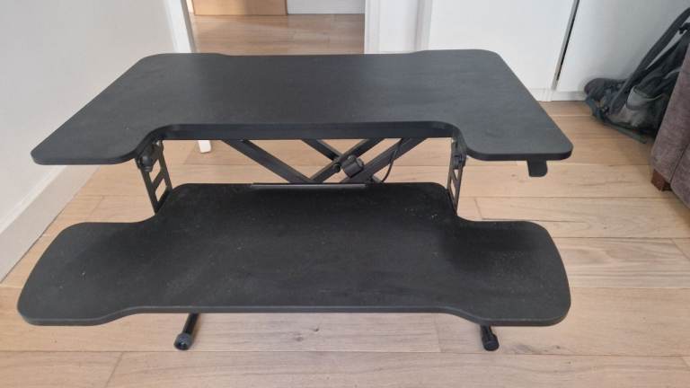 image for Black Adjustable Standing Desk Converter 