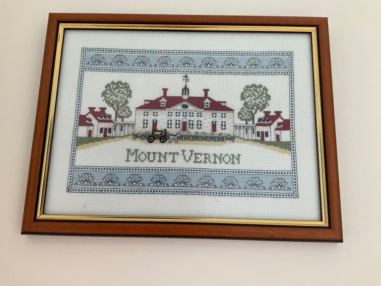 Mount Vernon Framed Cross Stitch Picture