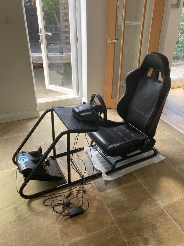 Logitech G923 TRUEFORCE Racing Wheel, Pedals and Seat Stand Simulator Cockpit.
