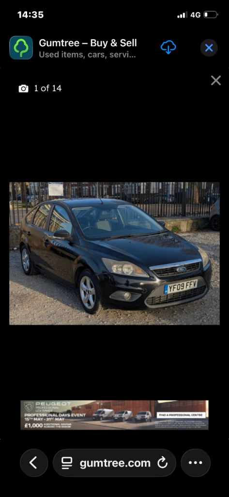 Ford, FOCUS, Hatchback, 2009, Manual, 1560 (cc), 5 doors