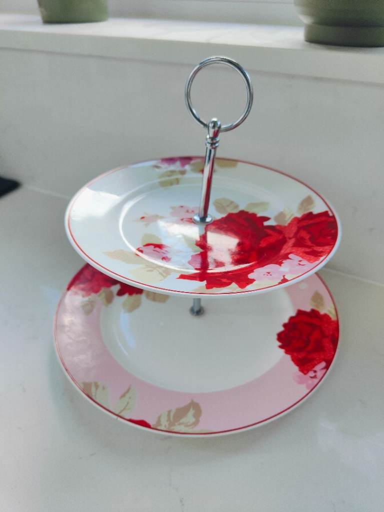 Laura Ashley floral heritage fine bone china cake stand 