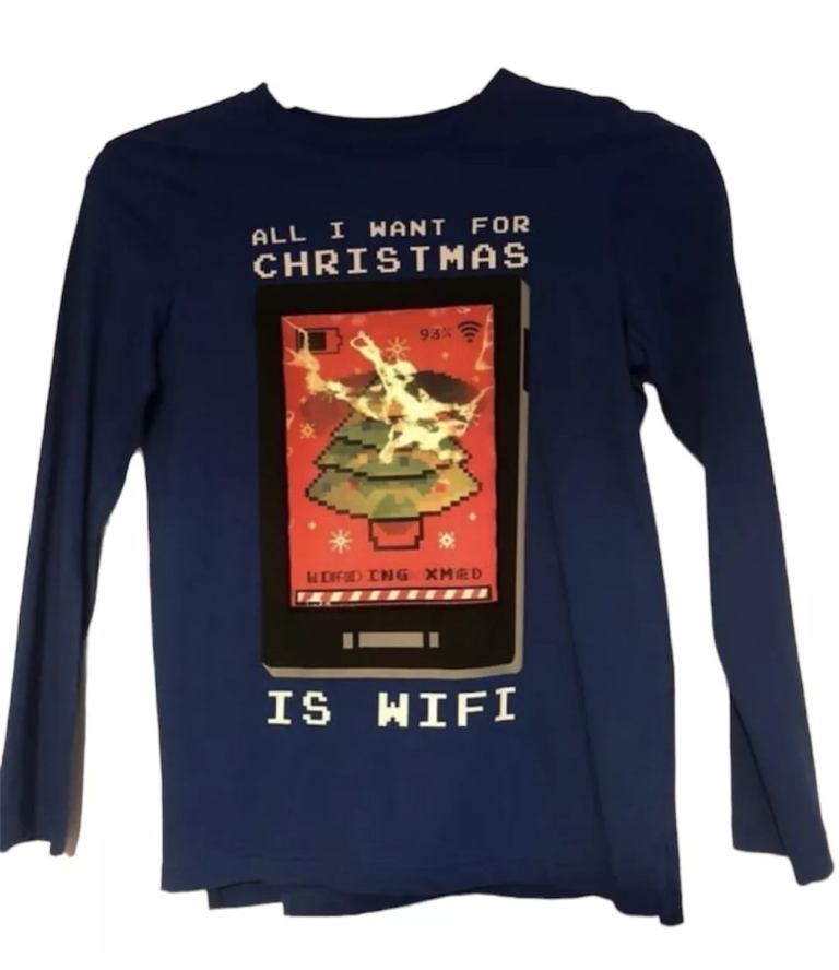 Brand New “All I want for Christmas is WiFi” top Aged 9-10 