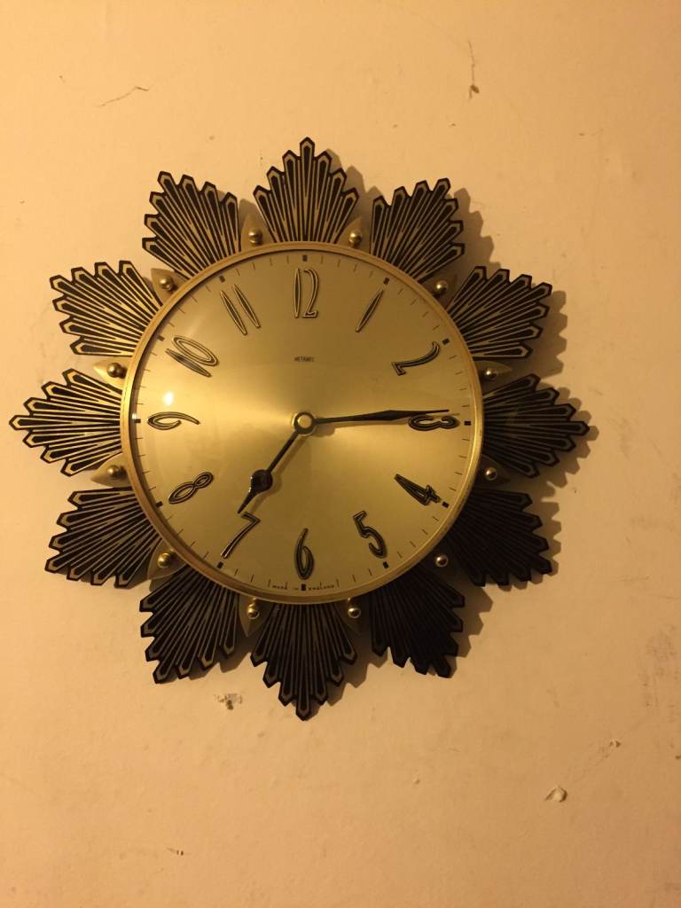vintage 1960s metamec starburst wall clock 