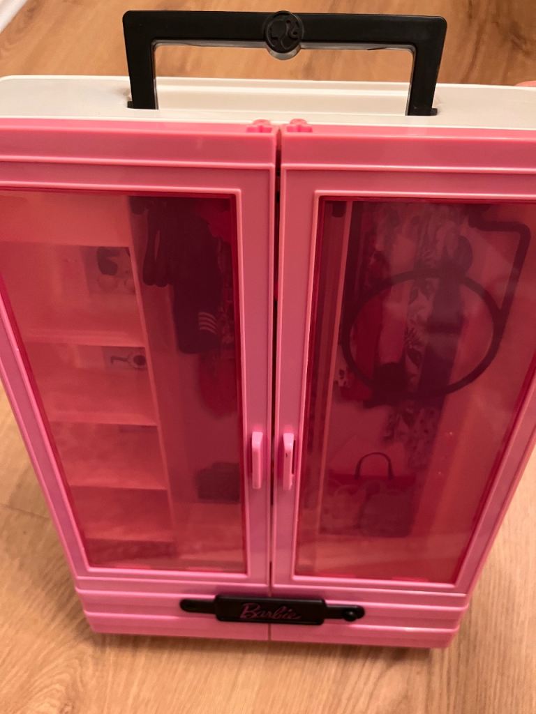 Barbie wardrobe with hangers for dolls