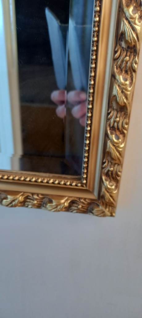 Gilt Beveled Mirror In Excellent Condition
