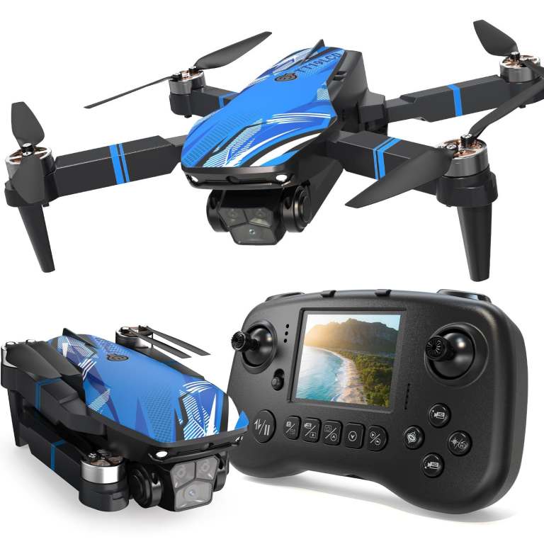 SJsharp Drone with Camera,LCD Screen RC Live Video, Brushless Motor 270° Obstacle Avoidance