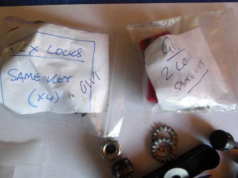 MOTORCYCLE PANNIER BOXES ASSORTED USED KEY AND LOCK SETS