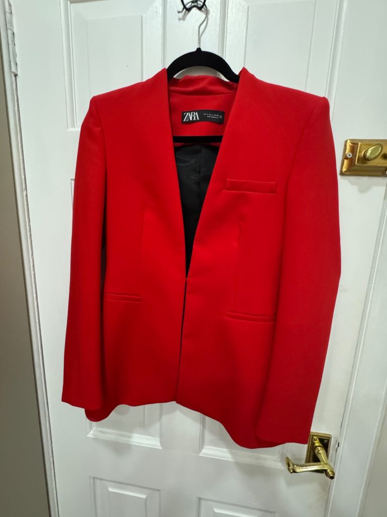 Red ZARA blazer size small excellent condition 