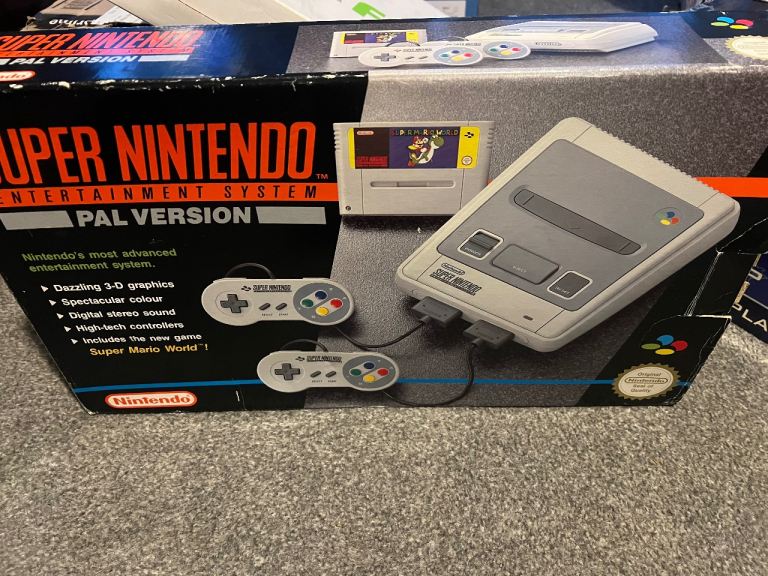 Boxed mint Super Nintendo with Game 