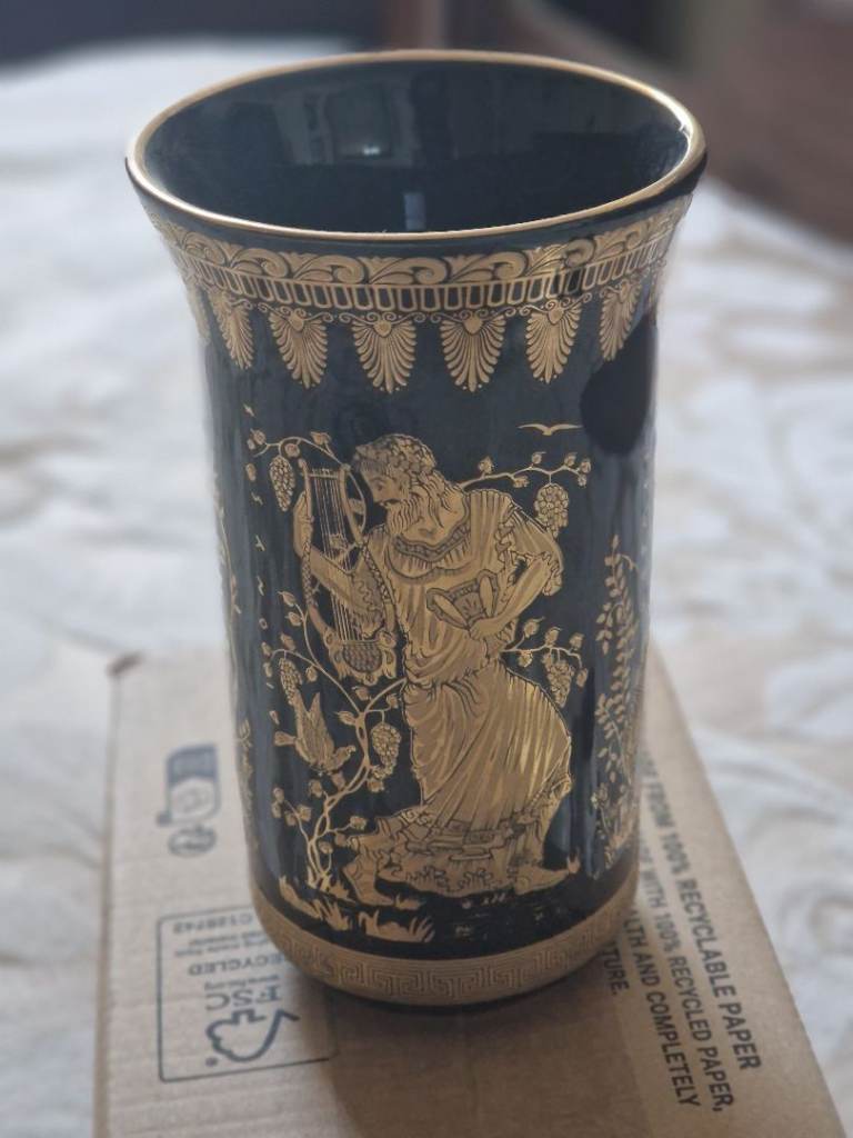 Greek case. Ceramic. 6.5 inches high. 