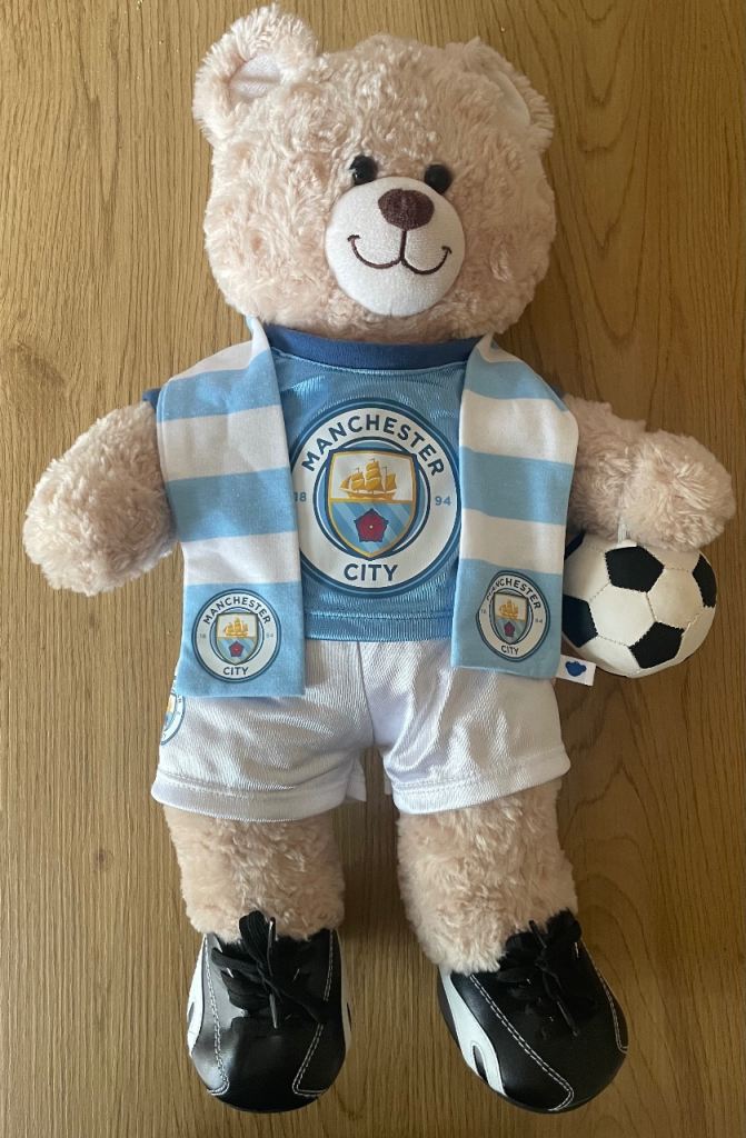 Build-A-Bear Manchester City Bear with Outfit & Extras