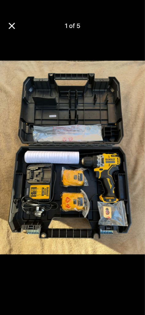 DEWALT DCD701D2 Brushless Drill with 2 Batteries, Case and charger