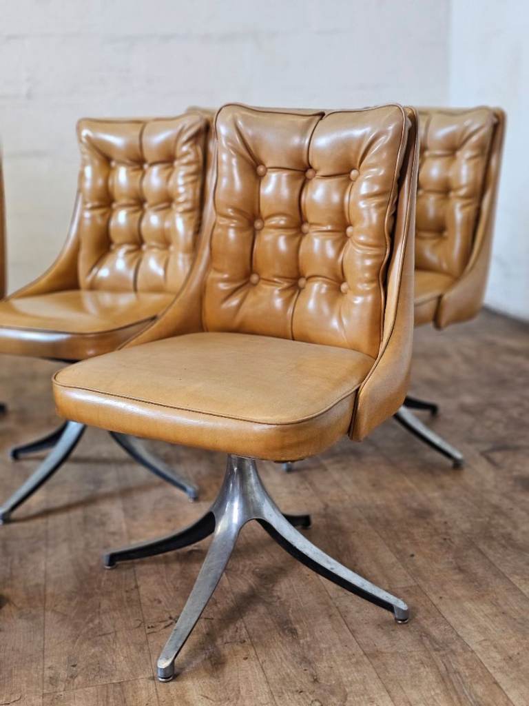 🚚 Daystrom Mid-Century Swivel Dining Chairs - Set of 6 