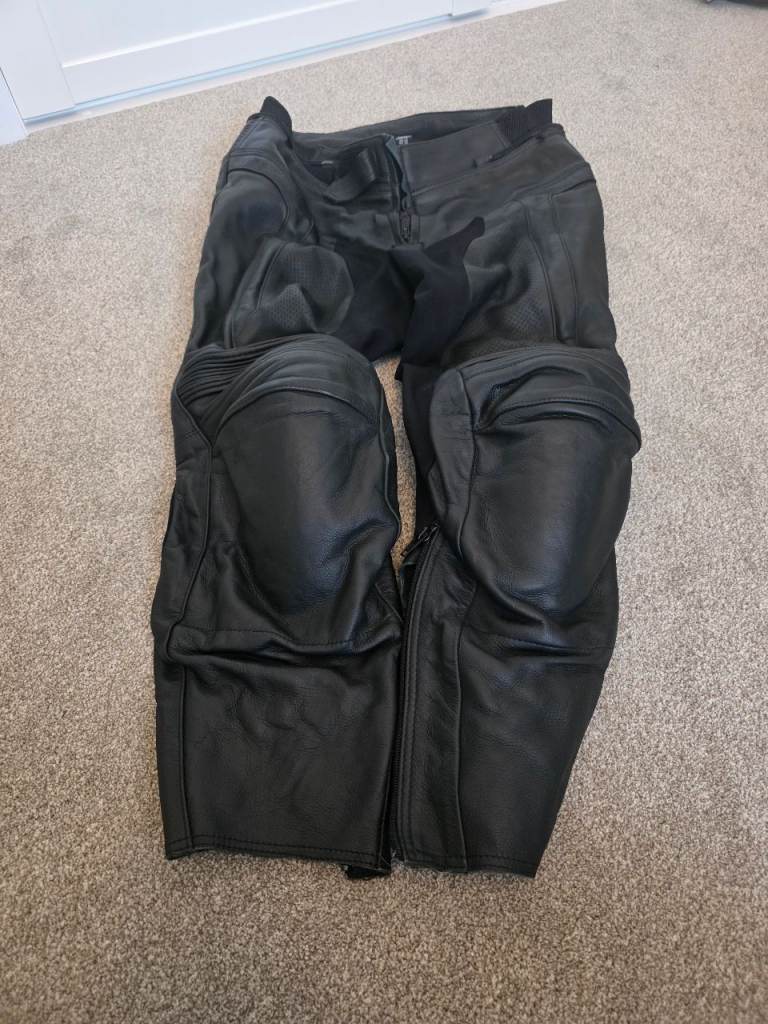 RST leather motorcycle trousers
