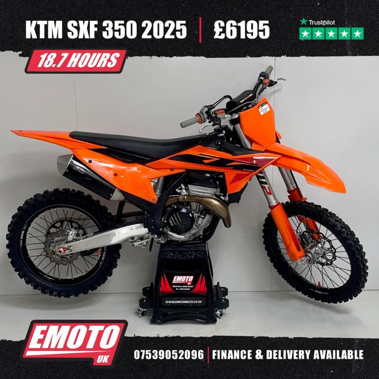KTM SXF 350 2025 Motocross Bike 350cc 18.7 Hrs @EmotoUK - Finance Available