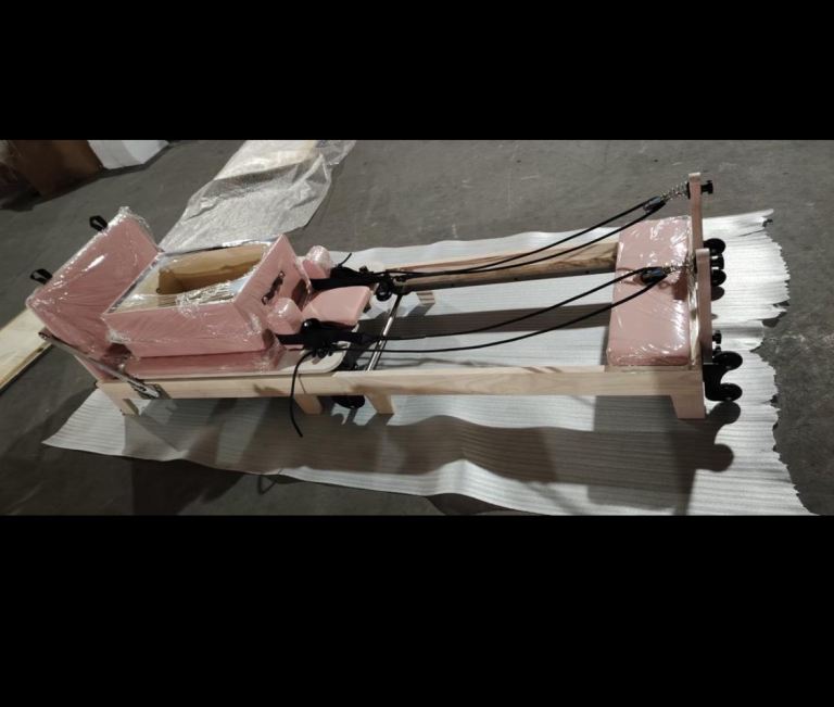 Pink oak professional Pilates reformer foldable