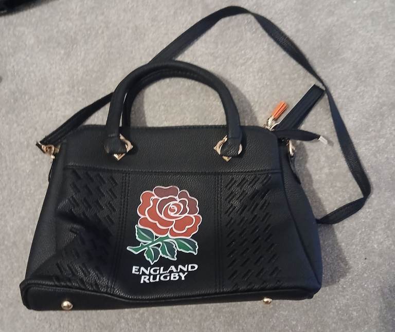 England Rugby Black Handbag with Shoulder Strap – New