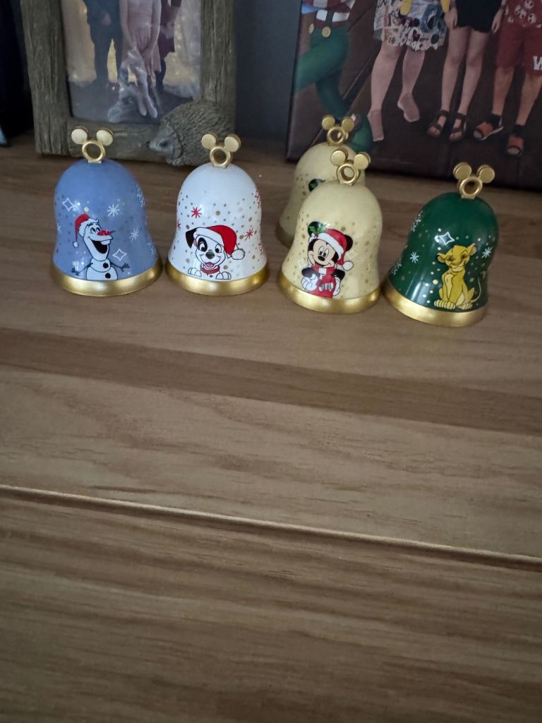 Disney Christmas Bell Ornaments - Set of 4