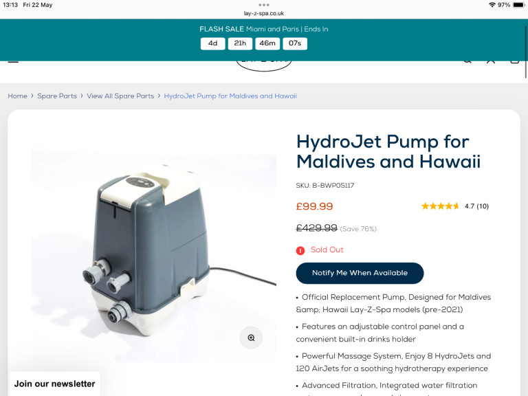 Lazy spa / best away heater and pump