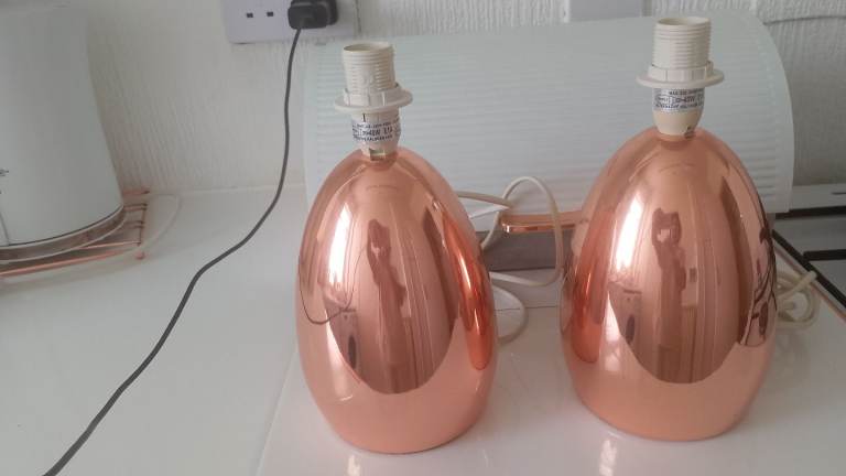 2 Rose Gold lamp bases
