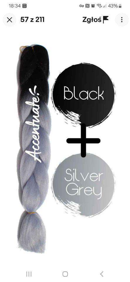 60 cm grey black ombre dip-dye gradient jumbo braid hair extension